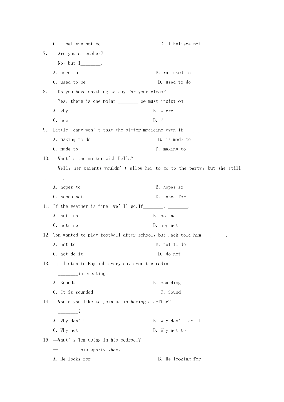 高中英语 Unit 5 First aid Period Three Grammar同步测试 新人教版必修5_第3页