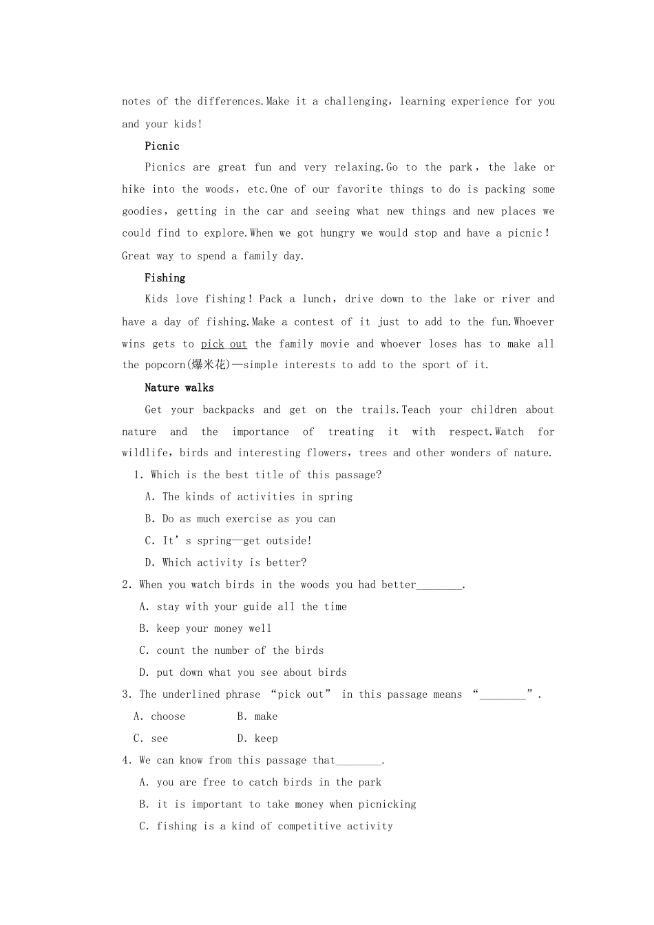 高中英语 Unit 11 The Media Period One Warm up Reading同步测试2 北师大版必修4_第3页