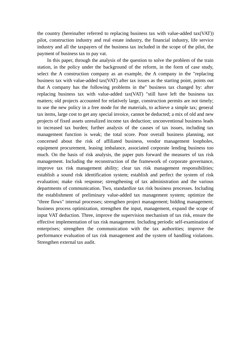 “营改增”后建筑企业税务风险管理研究--以A公司为例（部分）税务管理专业_第2页