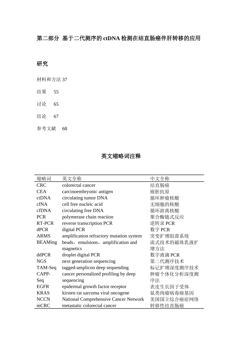 外周血循环肿瘤DNA在结直肠癌中应用价值的探索研究分析 临床医学专业_第2页