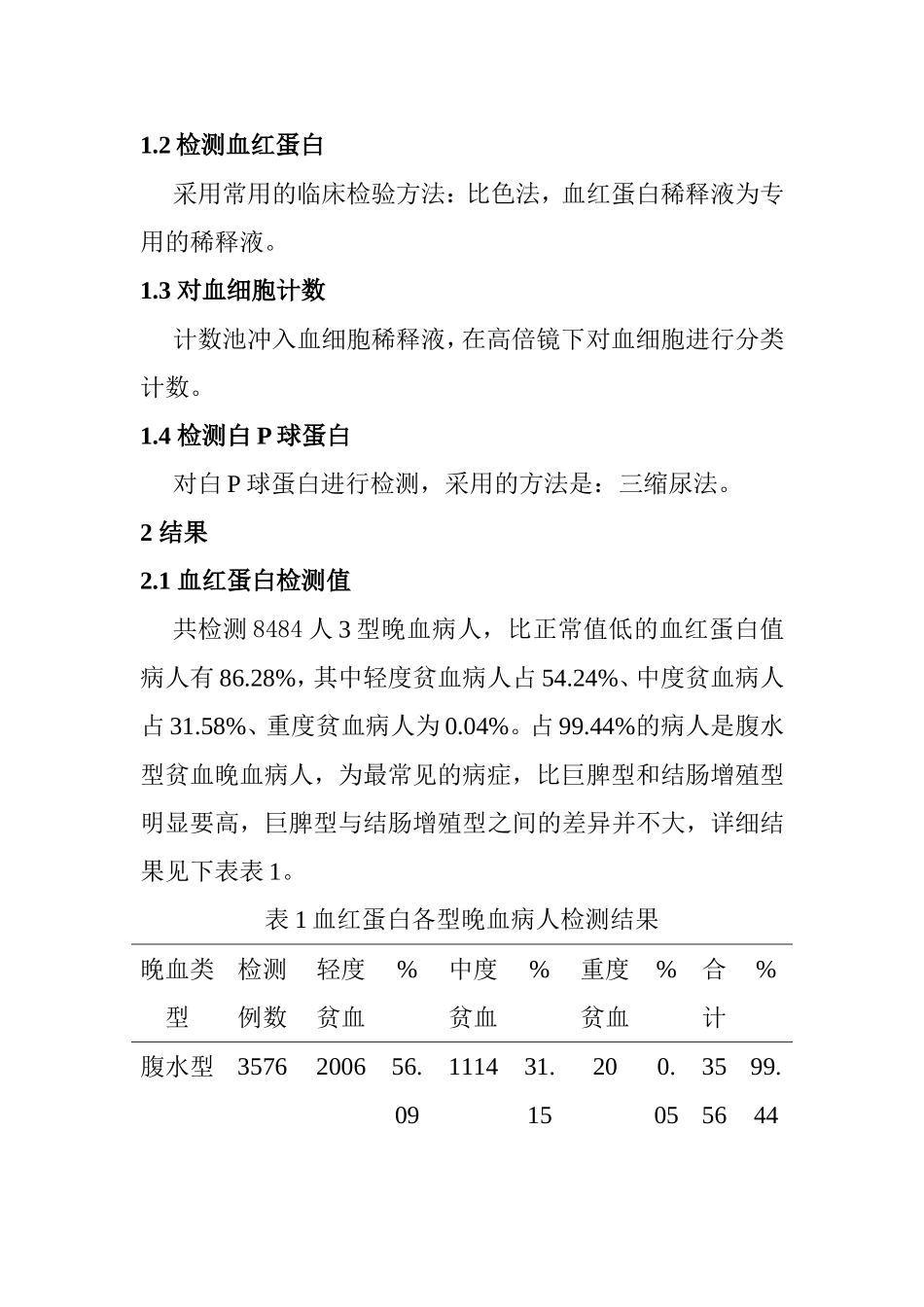 晚期血吸虫患者部分临床生化指标结果分析研究  临床医学专业_第3页