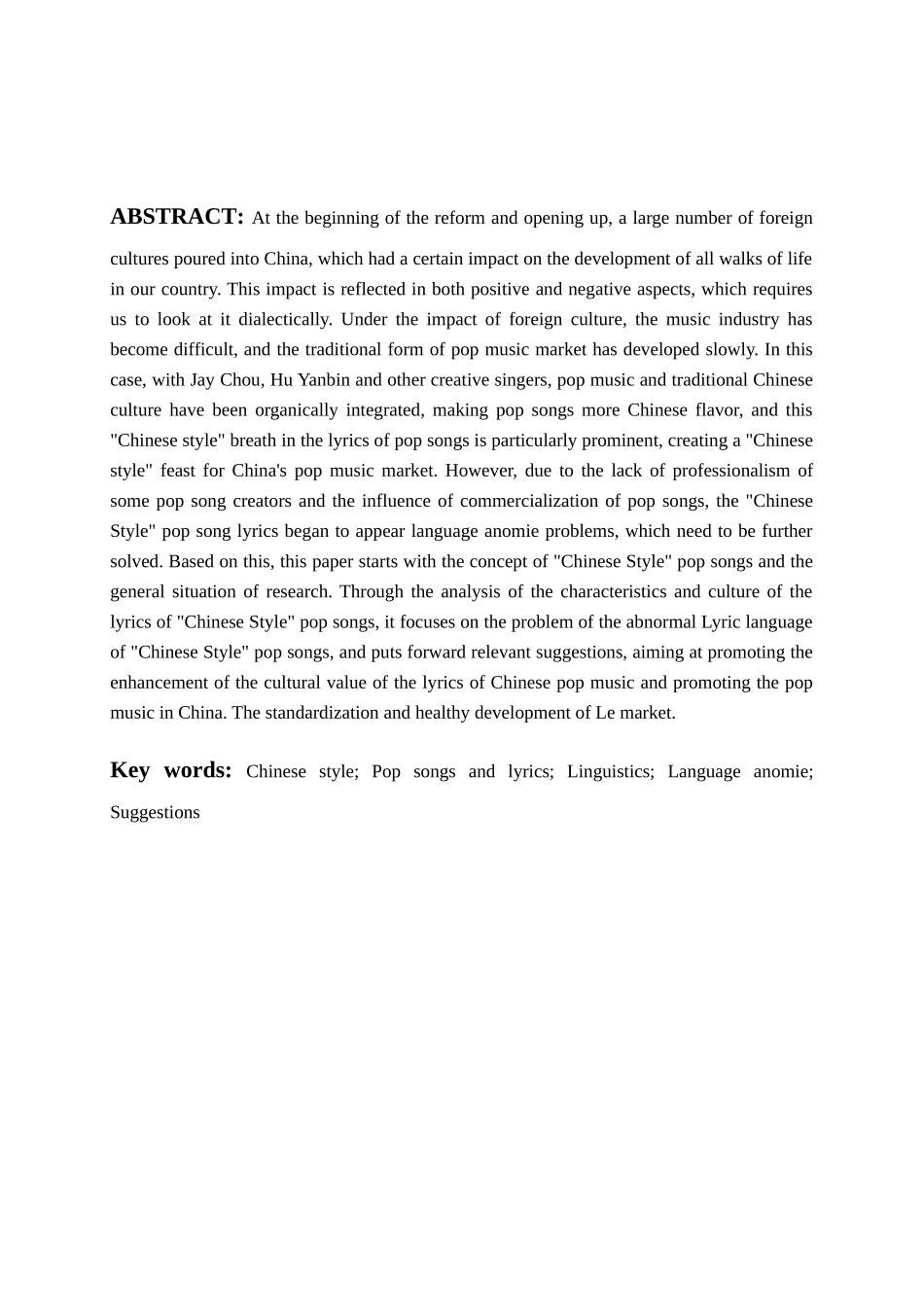 探究“中国风”流行歌曲歌词中的语言学分析研究 音乐学专业_第2页