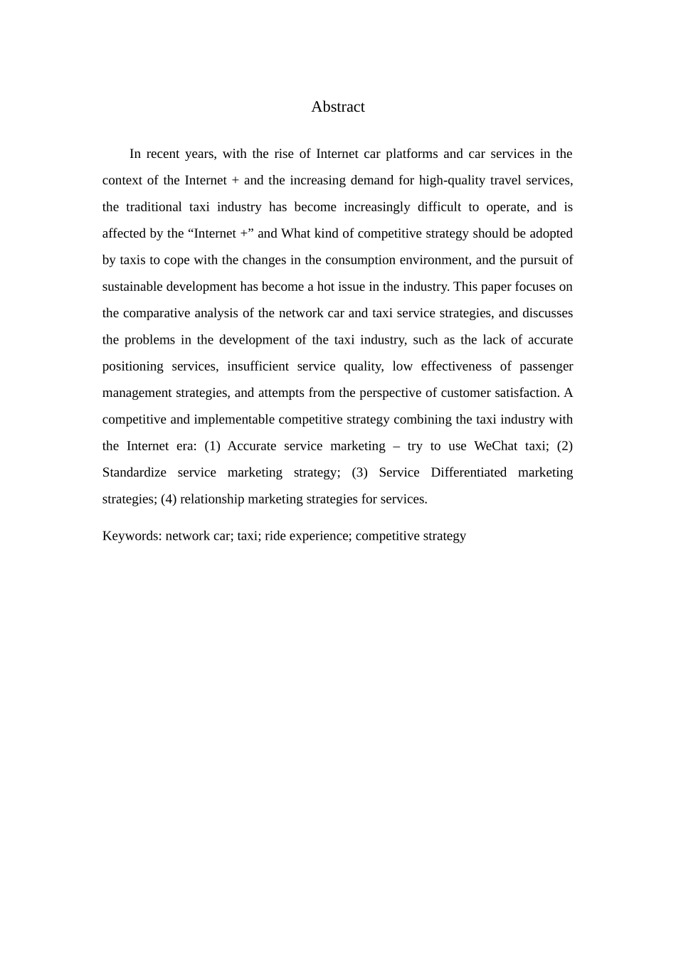 网约车与出租车服务策略对比分析——基于大学生出行选择的视角  工商管理专业_第2页
