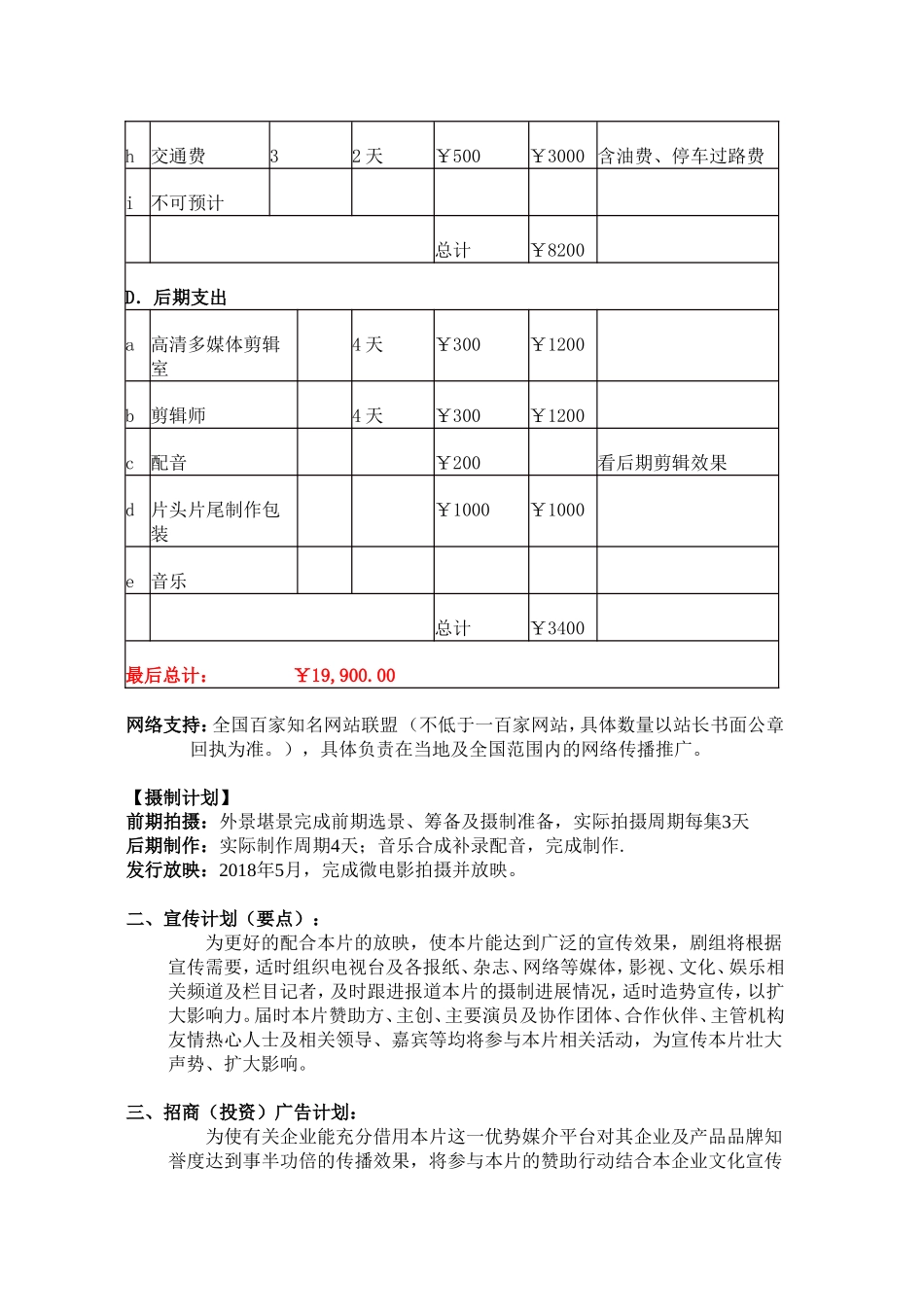 微电影策划书  影视编导专业_第3页