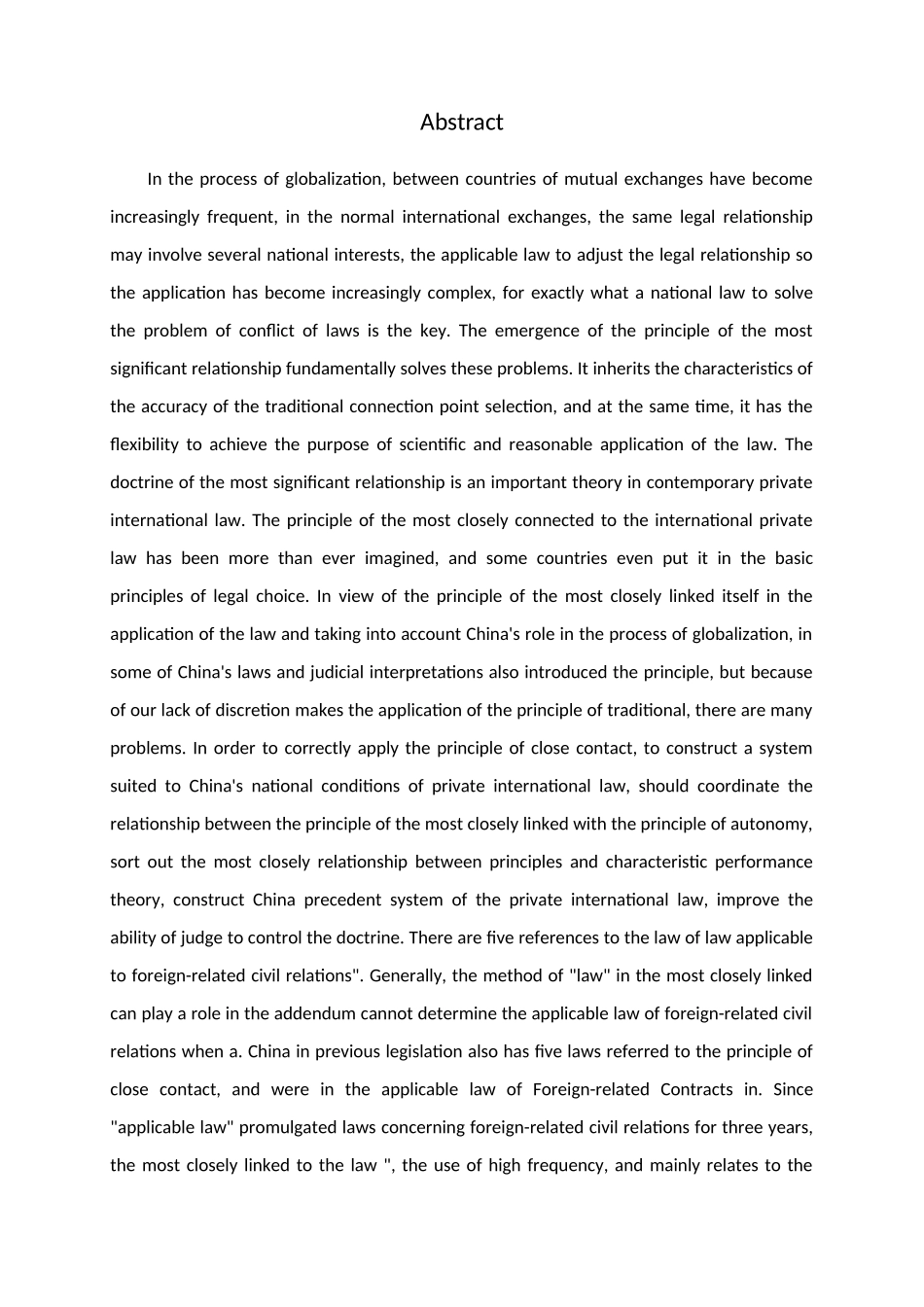 试论最密切联系原则在《涉外民事关系法律适用法》中的运用分析研究  法学专业_第2页