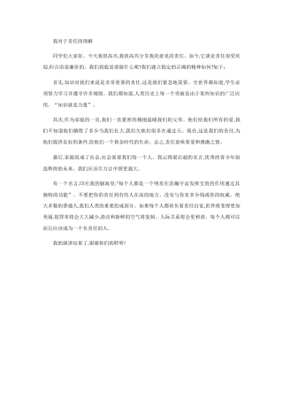 我对于责任的理解