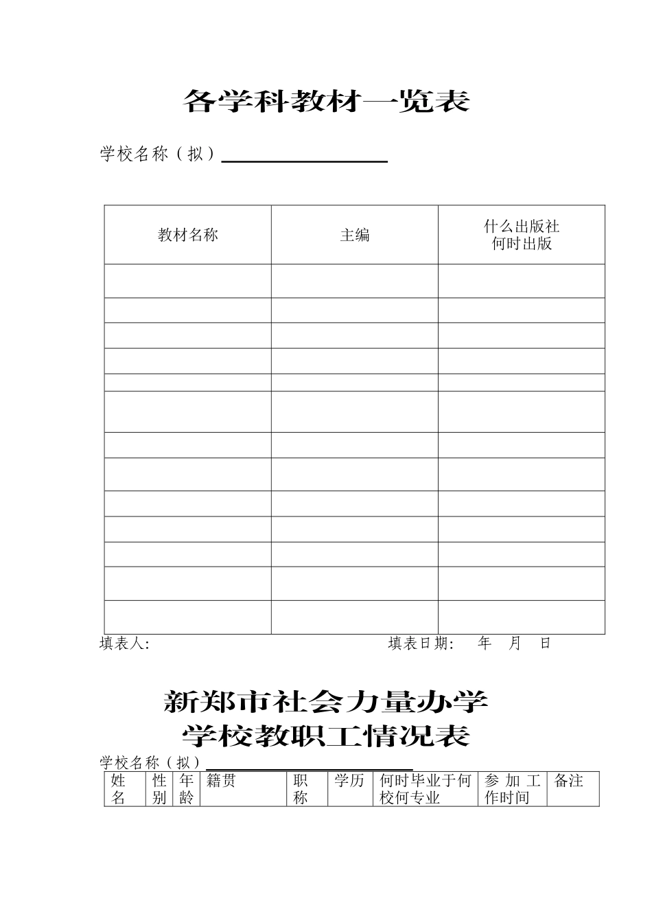 新郑市社会力量办学学校主要负责人基本情况表_第2页
