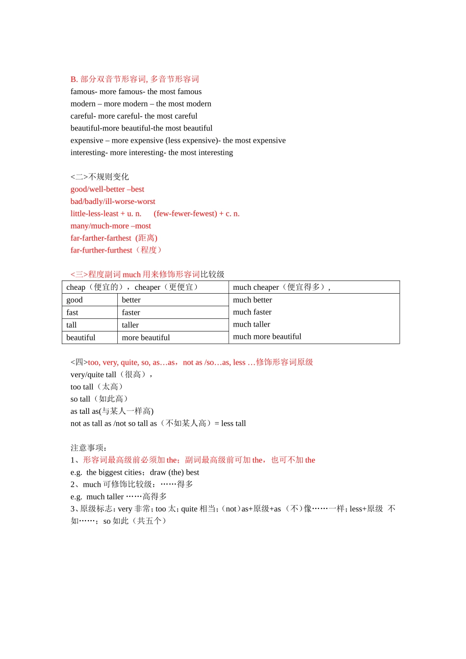 形容词比较级最高级  英语知识点_第2页