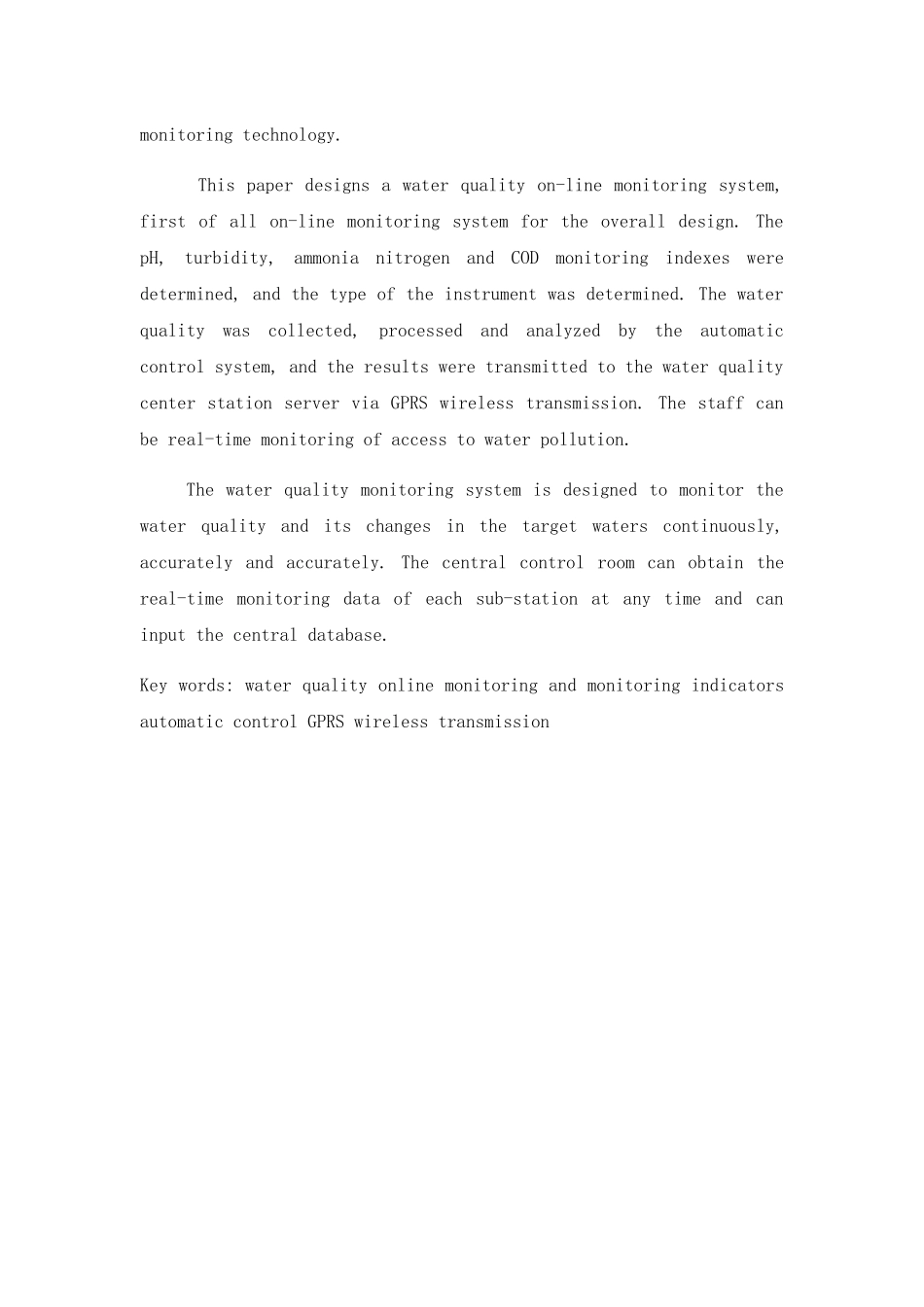 水质在线监测及采样自动化控制系统设计和实现 计算机专业_第3页