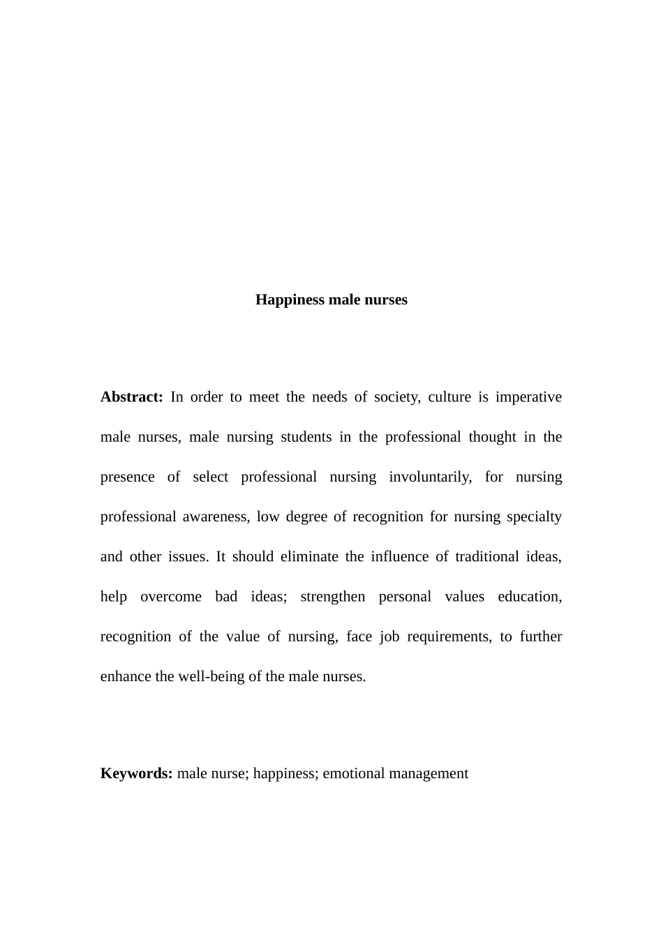 男护士的幸福感分析研究_第2页