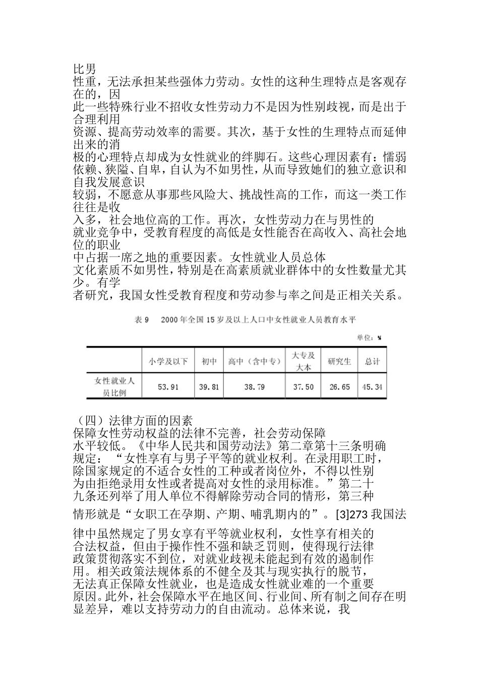 浅析我国女性劳动力就业难的原因与解决对策分析研究 人力资源管理专业_第3页