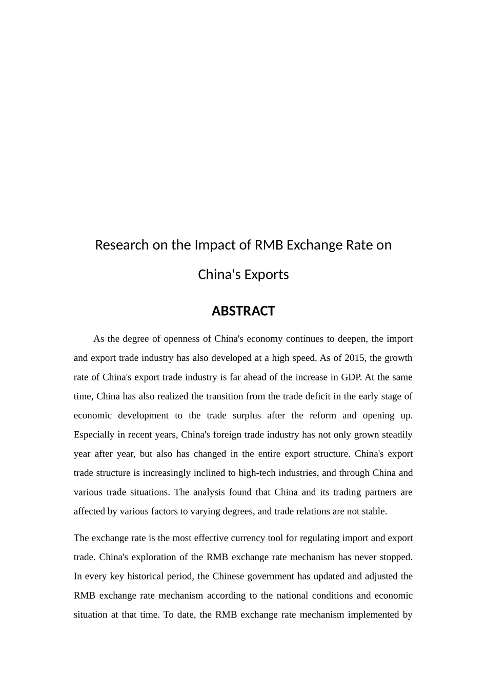 人民币汇率对中国出口的影响研究分析  金融学专业_第2页