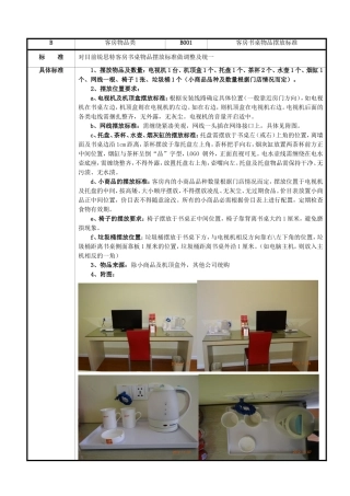 锐思特客房内物品摆放标准分析研究