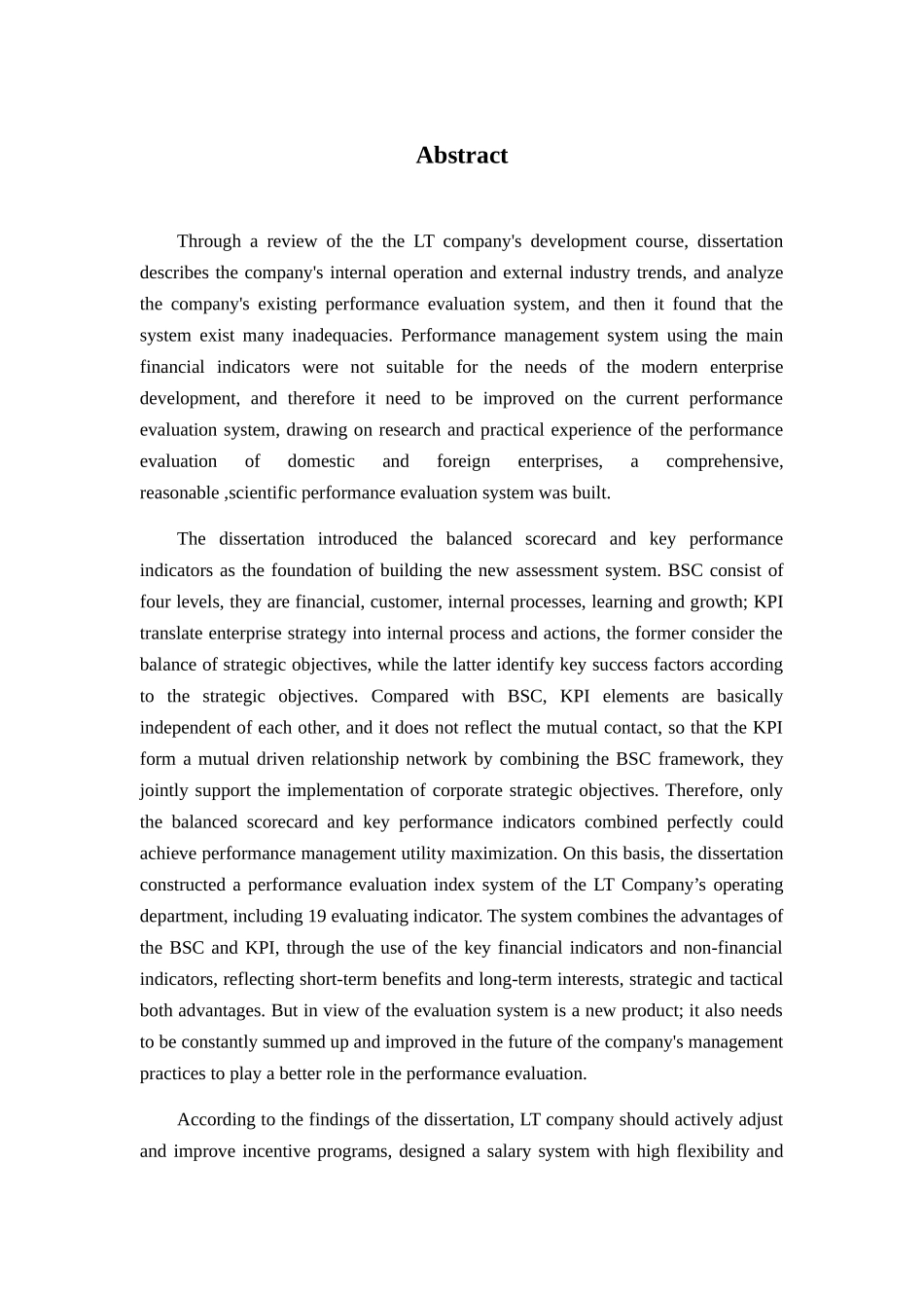 LT公司业务部门绩效评估研究与激励机制研究分析  人力资源管理专业_第3页