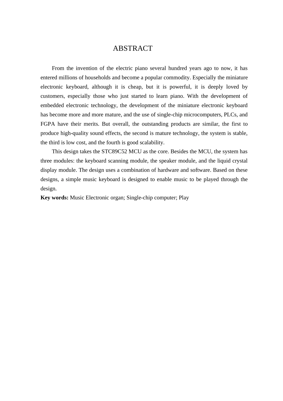 基于单片机的音乐电子琴设计和实现 电子信息专业_第2页