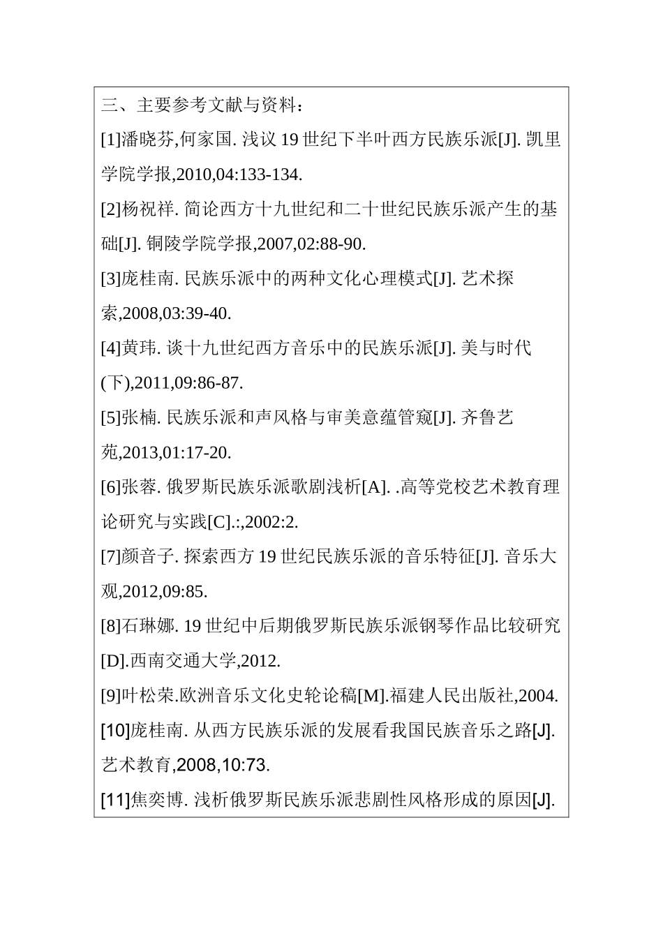 论西方民族乐派的民族性分析研究 开题报告_第3页