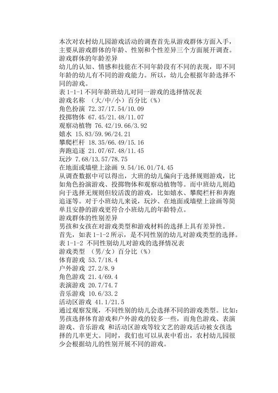 农村幼儿园游戏活动存在的问题及建议分析研究 学前教育专业_第3页
