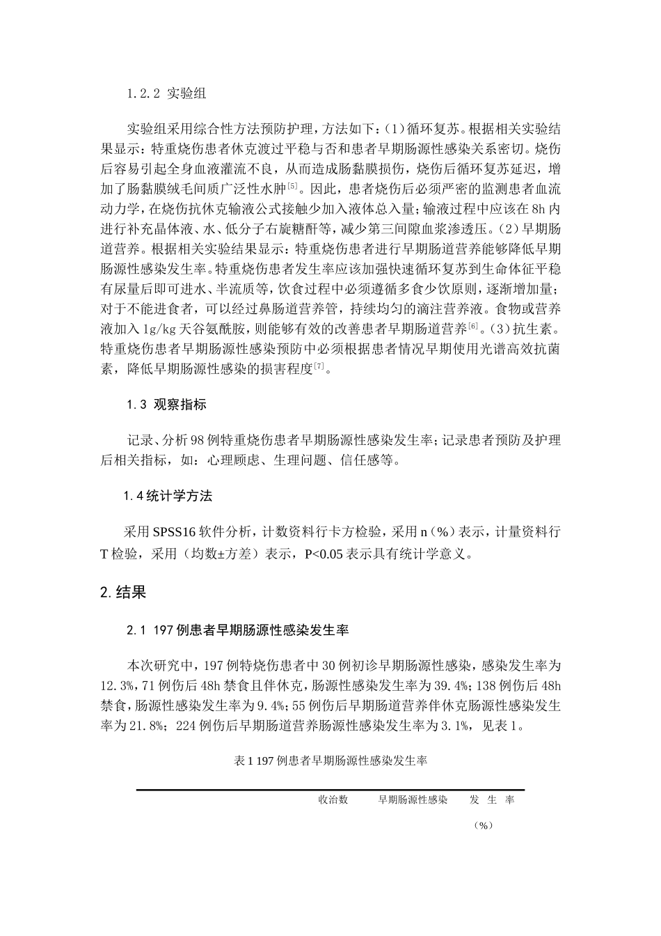 特重烧伤后肠源性感染的预防及护理分析研究 临床医学专业_第3页