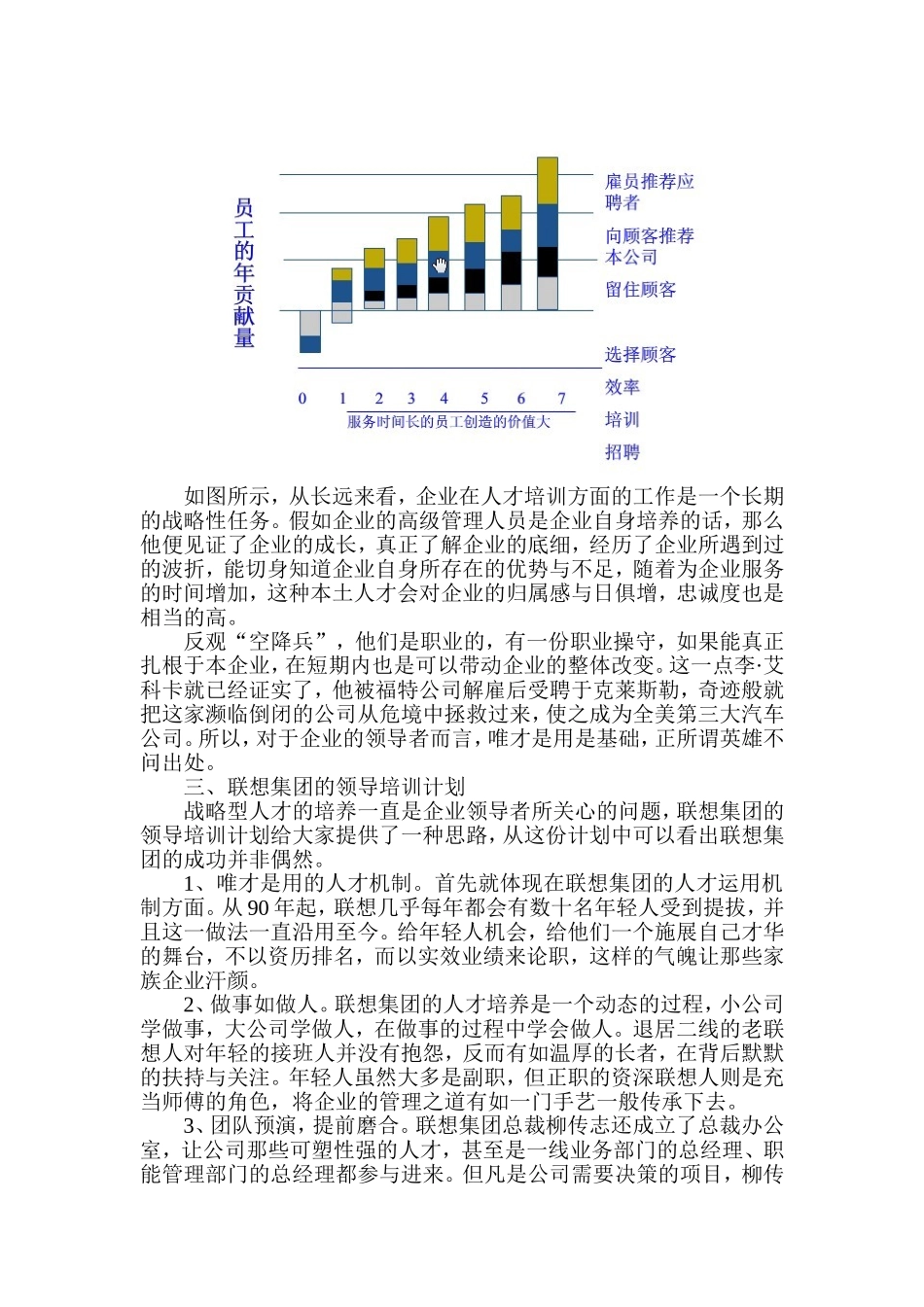 论联想总裁柳传志的培训企业战略型人才之道分析研究  工商管理专业_第3页