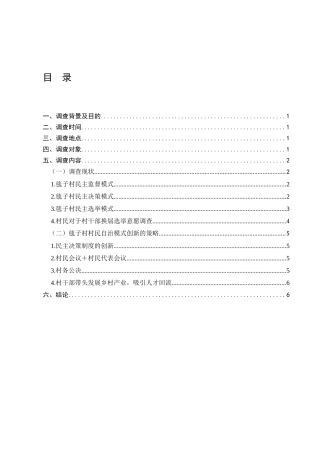 毯子村村民自治模式现状的调查分析研究  工商管理专业