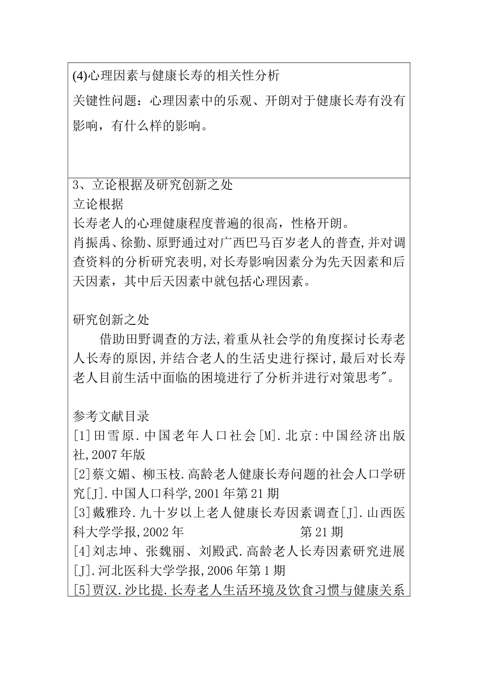 开题报告 人格特征对于生命的影响——浅析长寿老人的“秘诀”_第3页