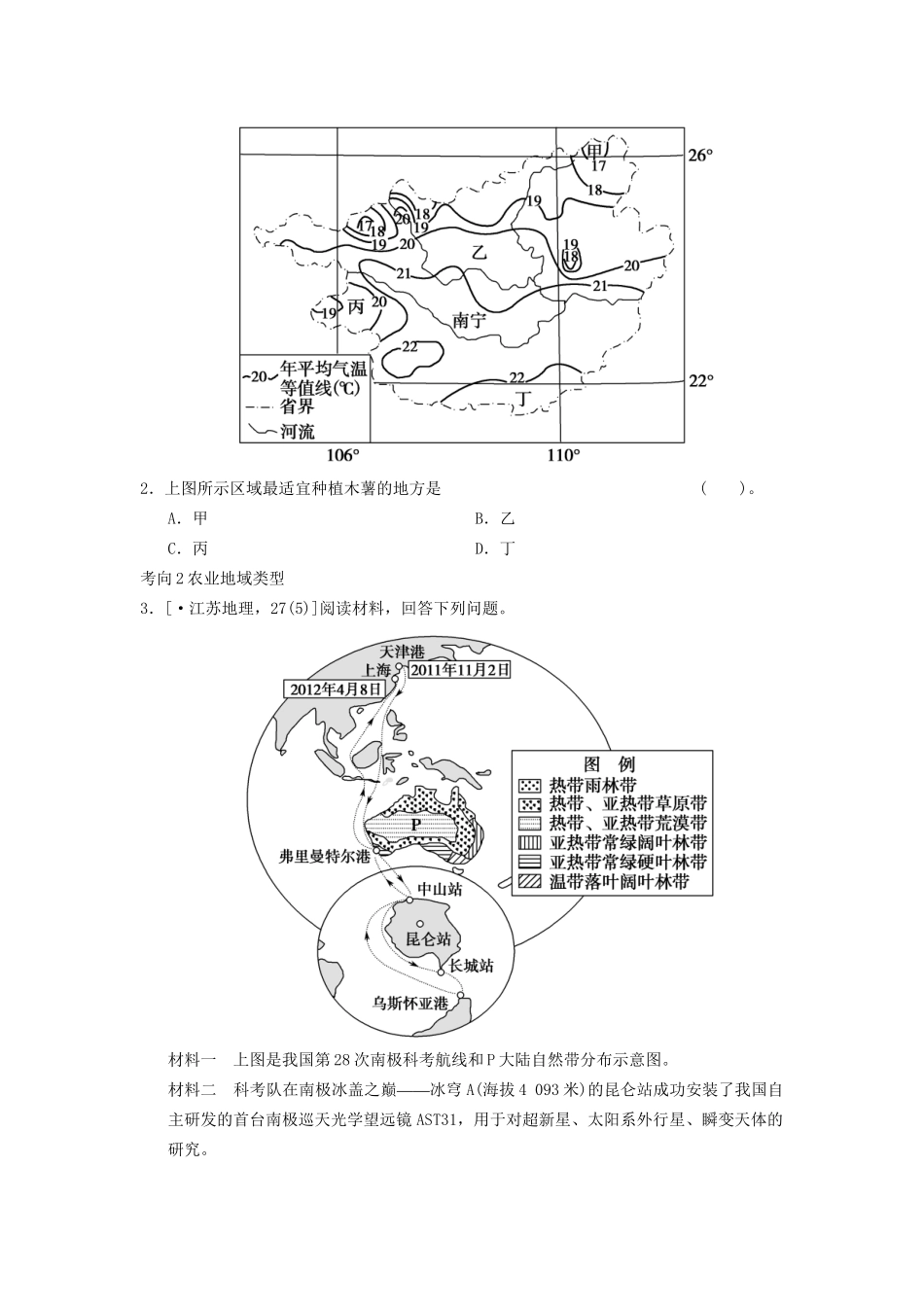 高考地理二轮复习 第1部分 考场传真 专题3 第2讲 农业区位和主要农业地域类型_第2页