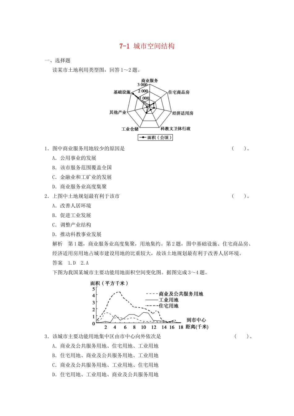 高考地理大一轮复习 7.1 城市空间结构 湘教版_第1页