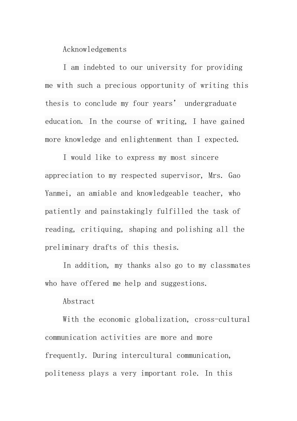 礼貌原则下英汉道歉策略的对比研究分析  英语学专业_第1页