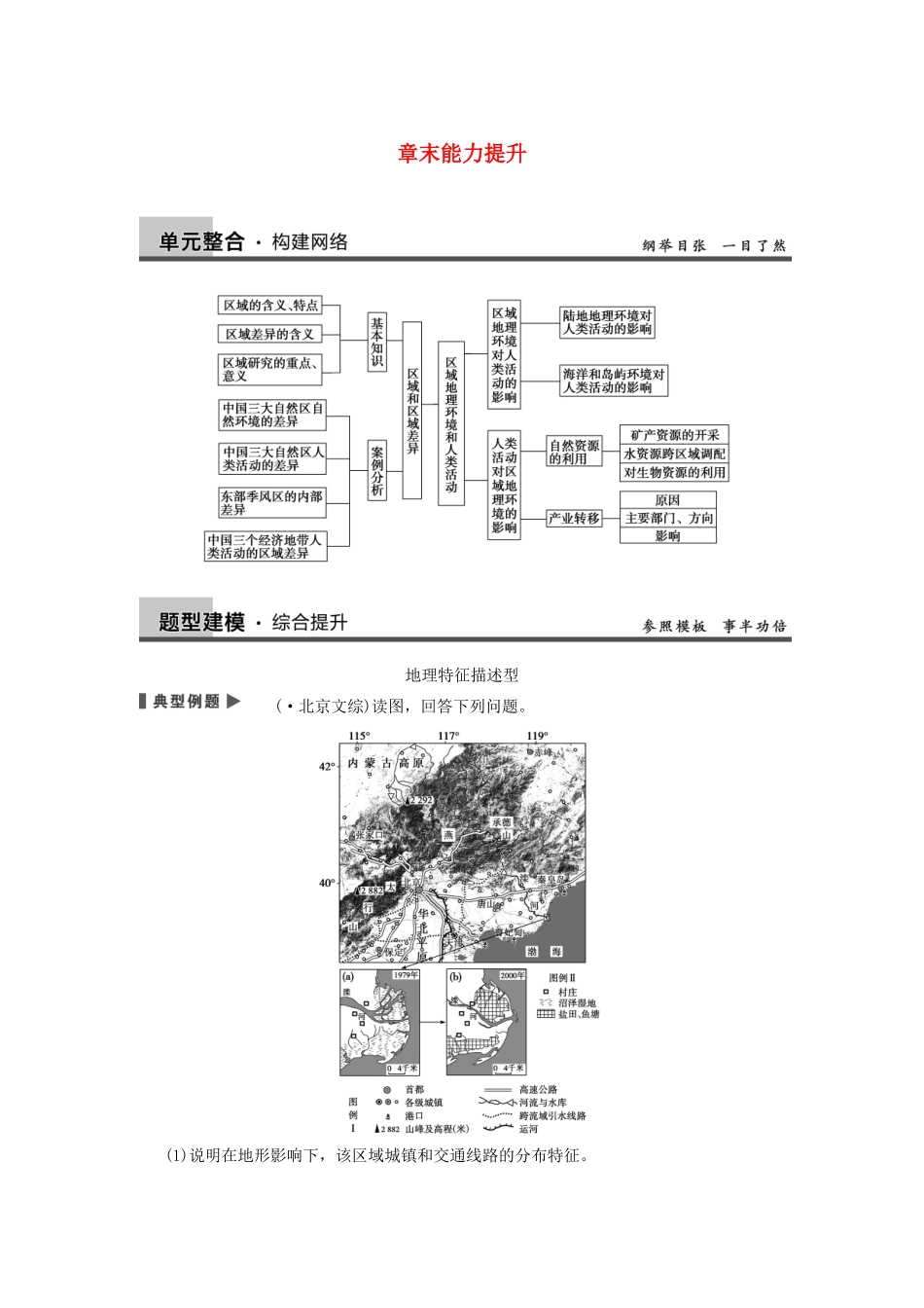 高考地理大一轮复习 第一章 区域地理环境和人类活动章末能力提升 中图版必修3_第1页