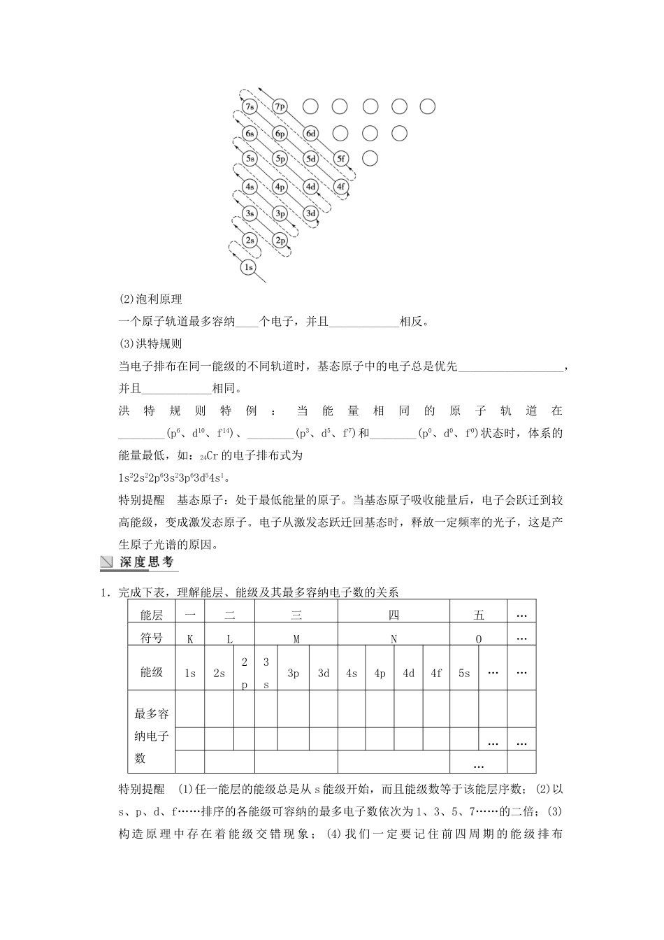 高考化学大一轮复习讲义 第十二章 第1讲 原子结构与性质_第2页