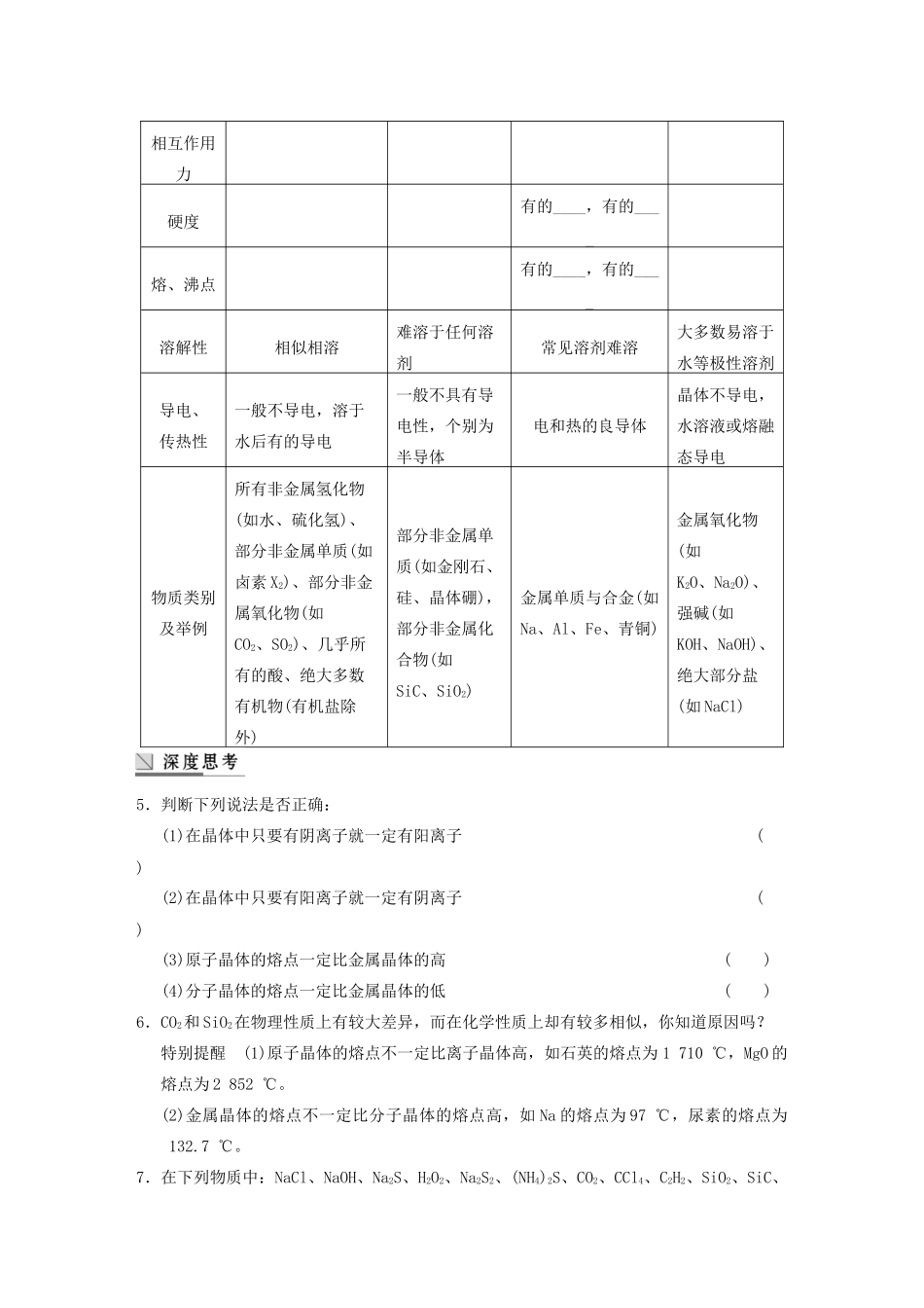高考化学大一轮复习讲义 第十二章 第3讲 晶体结构与性质_第3页