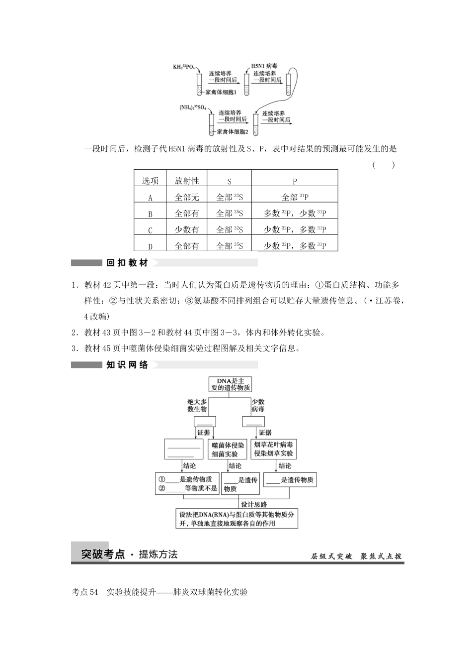 高考生物大一轮复习 第18课时 DNA是主要的遗传物质_第3页