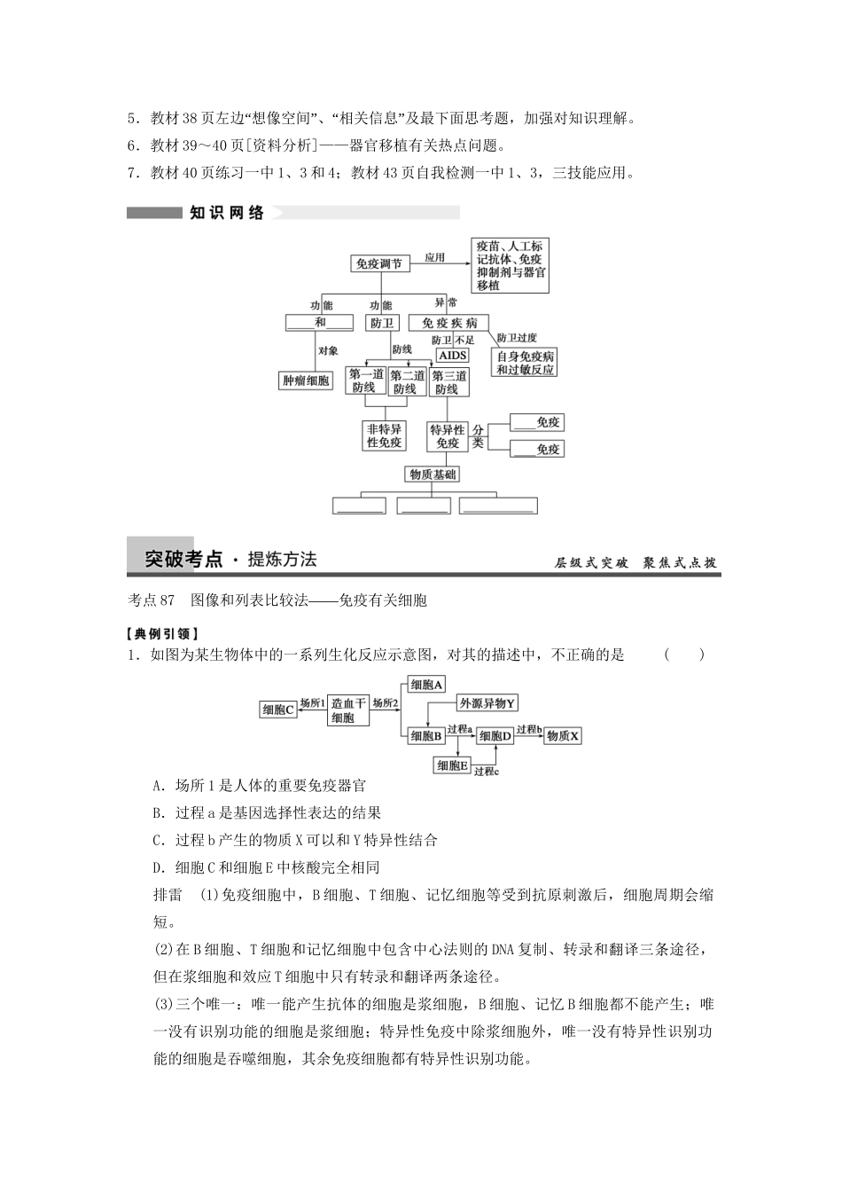 高考生物大一轮复习 第八单元  第29课时 免疫调节_第3页