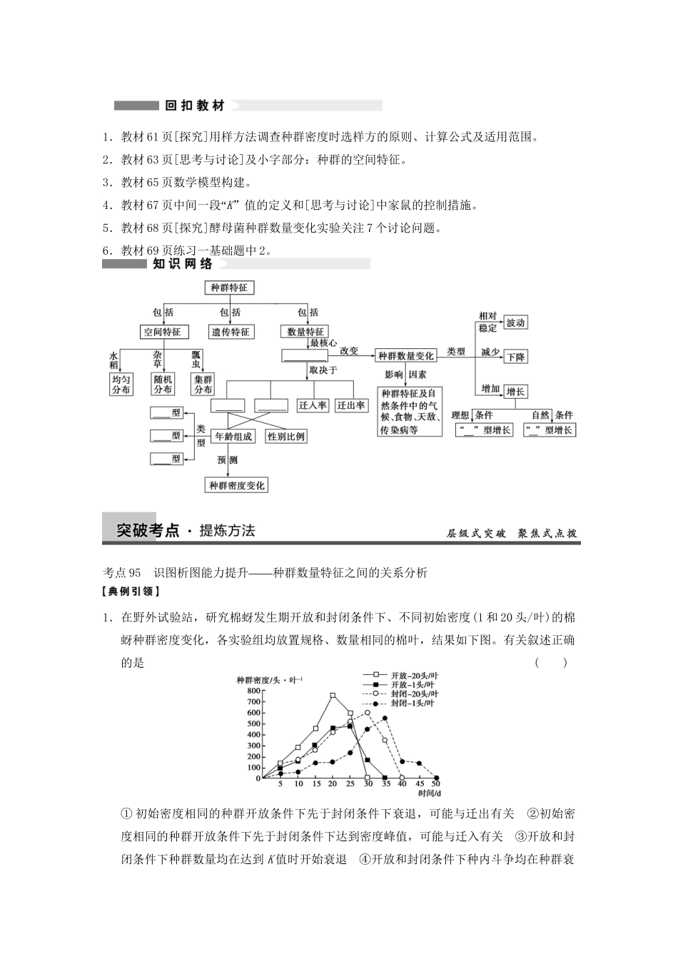 高考生物大一轮复习 第九单元  第31课时 种群的特征和数量的变化_第3页