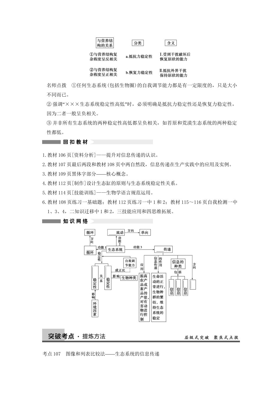 高考生物大一轮复习 第九单元  第35课时 生态系统的信息传递和稳定性_第2页