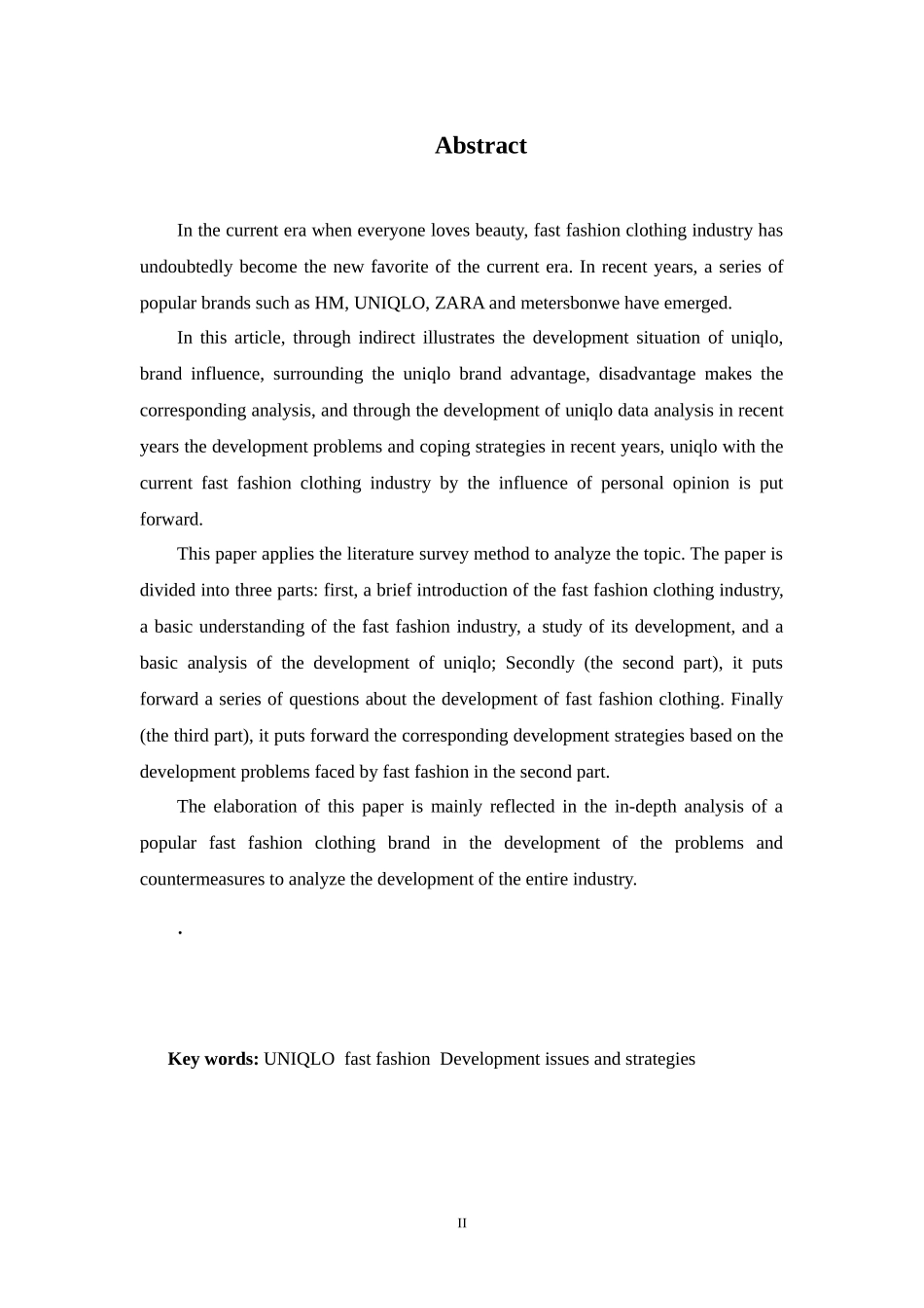 浅谈快时尚服装行业发展问题及应对策略——以优衣库为例 市场营销专业_第2页