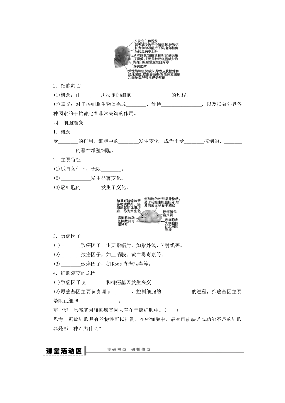 高考生物大一轮复习 第四单元 学案16细胞的分化_第2页