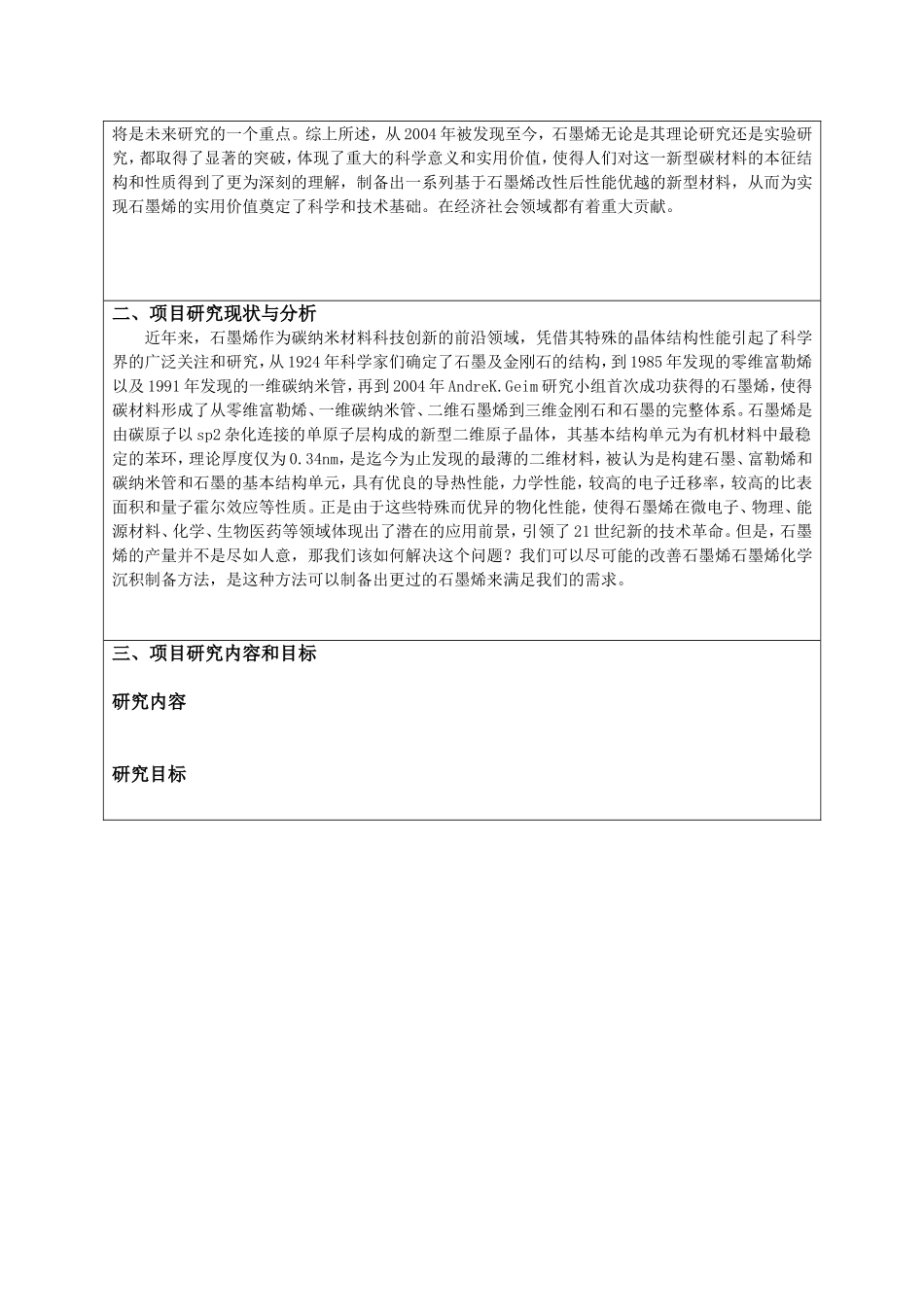 石墨烯的偏折生长方法与可控掺杂 大学生科技创新实习项目申请书_第2页