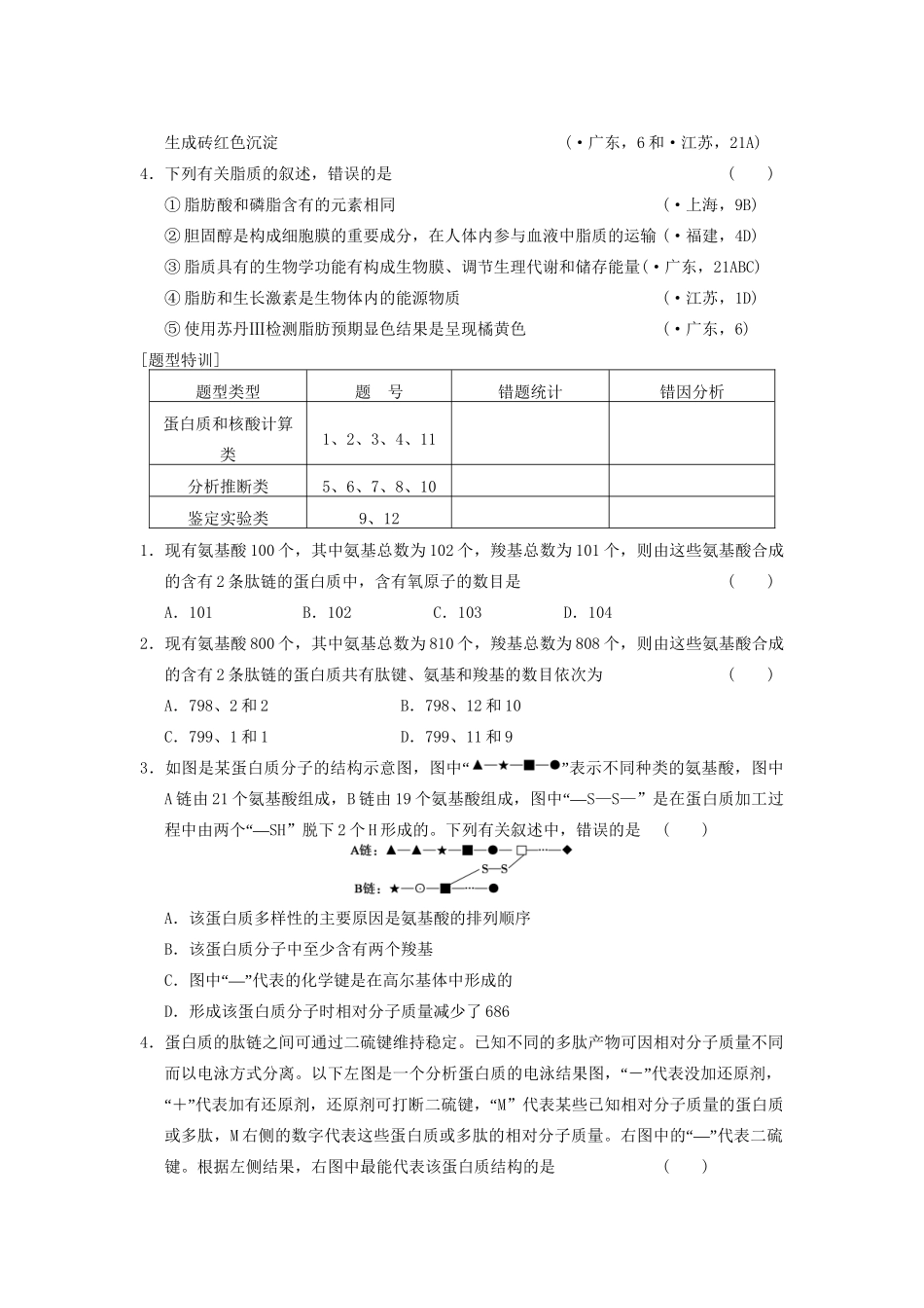 高考生物大一轮复习 高考集训一_第2页