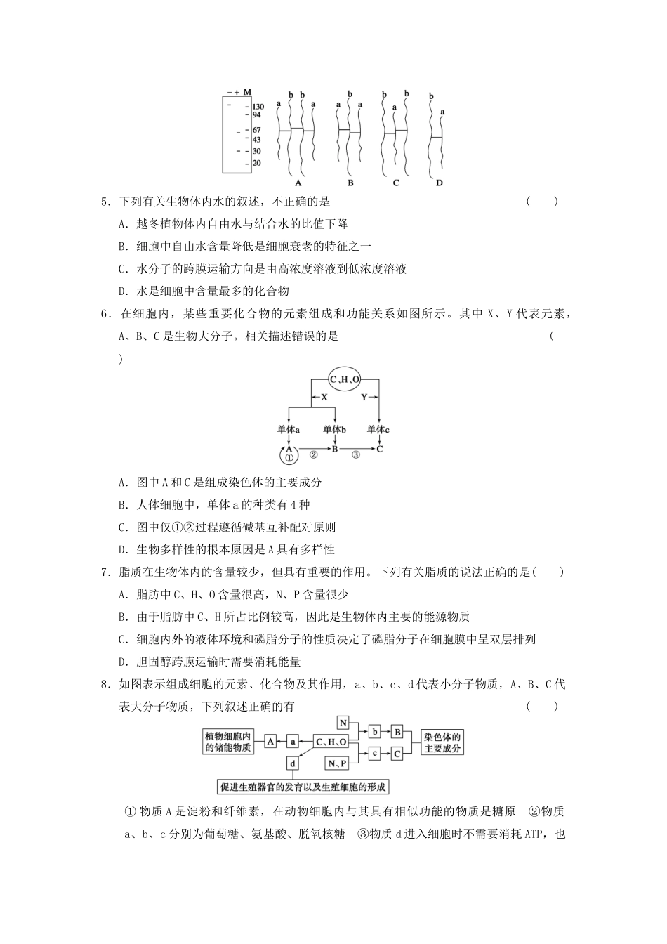 高考生物大一轮复习 高考集训一_第3页