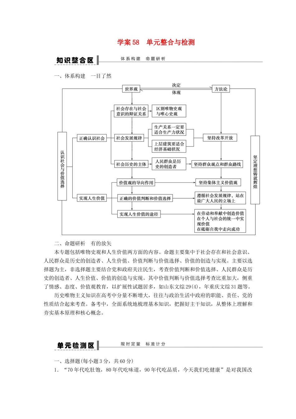 高考政治一轮复习 单元整合与检测14_第1页