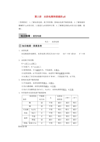 高三化学一轮总复习 第八章 第2讲 水的电离和溶液的pH 新人教版