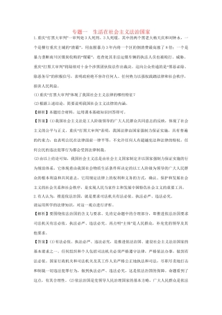 高考政治一轮总复习 专题1 生活在社会主义法治国家 新人教版