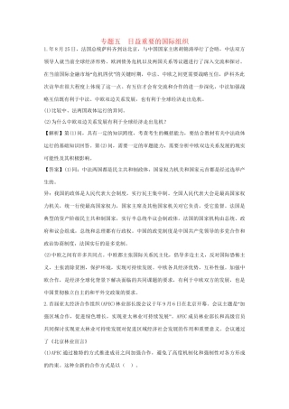高考政治一轮总复习 专题5 日益重要的国际组织 新人教版