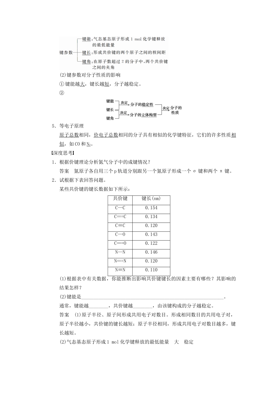 高三化学一轮总复习 第十二章 第2讲 分子结构与性质 新人教版_第2页