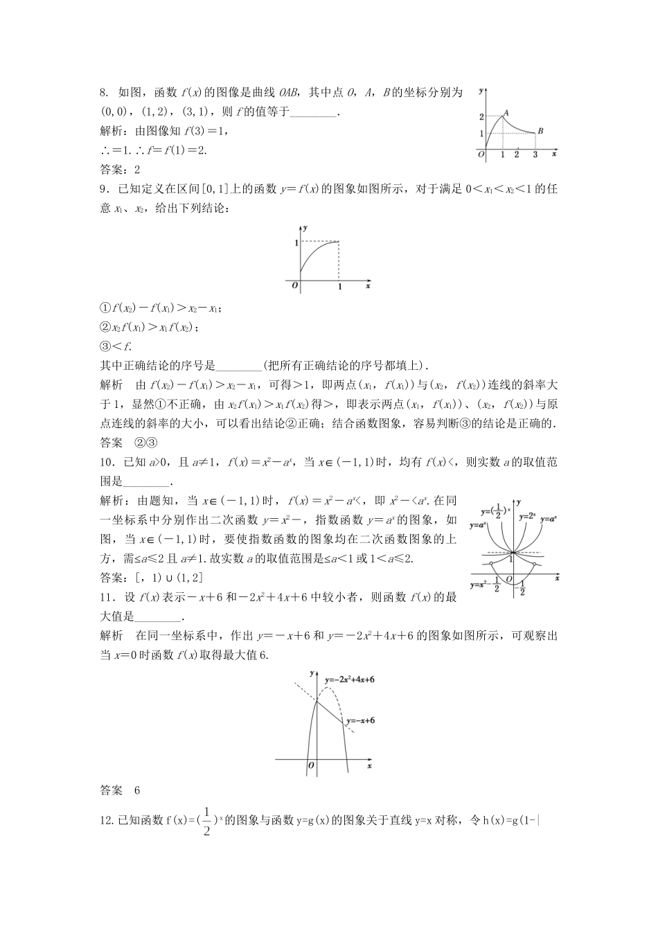 高三数学一轮 2.7 函数的图像课时检测 理 （含解析）北师大版_第3页