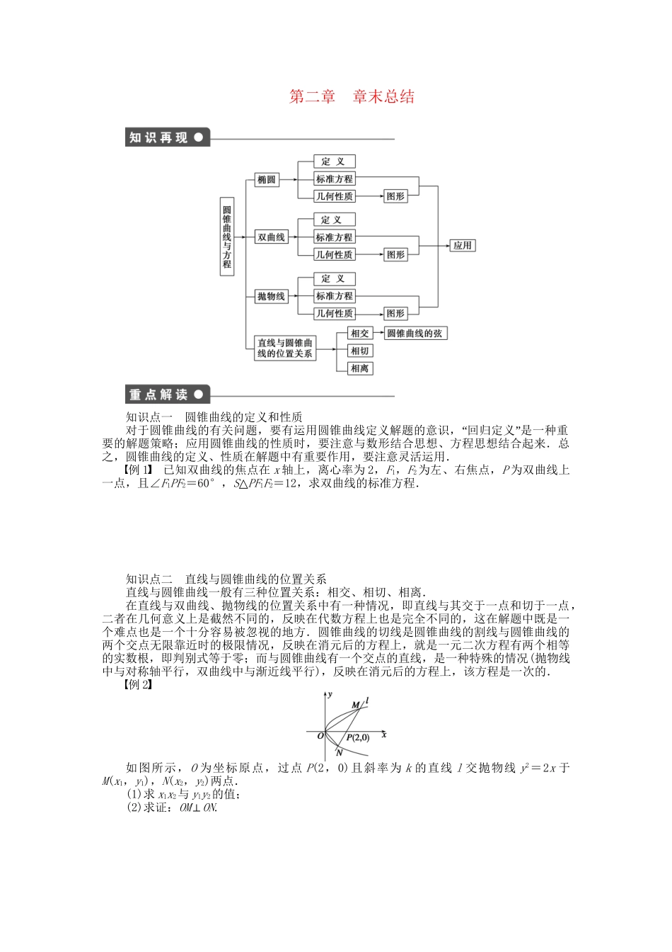 高中数学 第二章 章末总结 新人教A版选修1-1_第1页