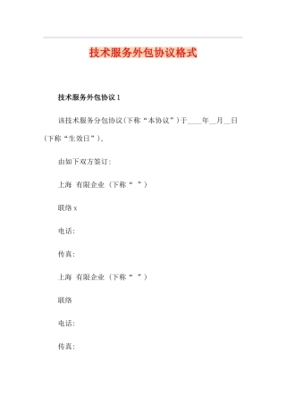 技术服务外包合同格式