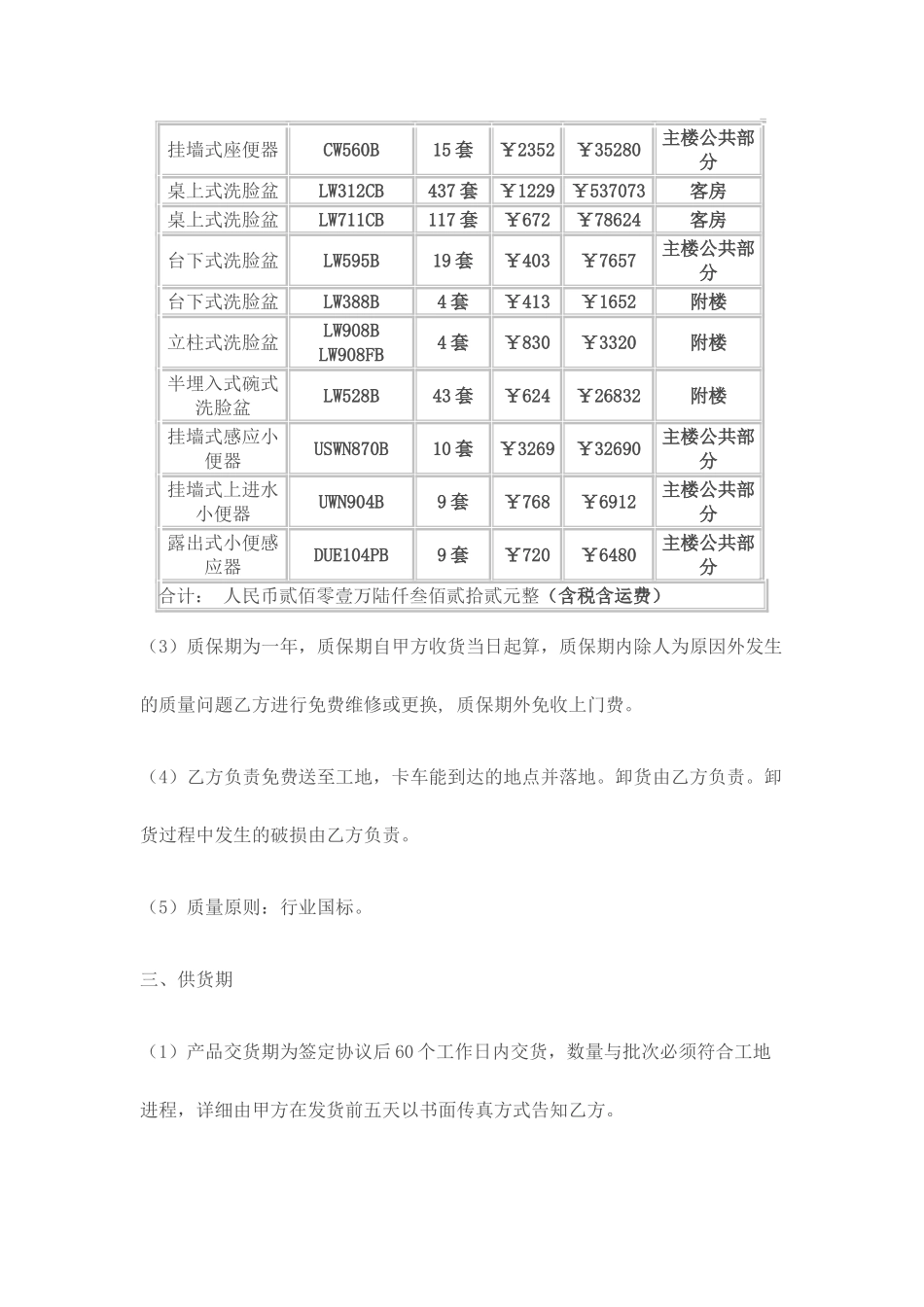 洁具销售合同_第2页