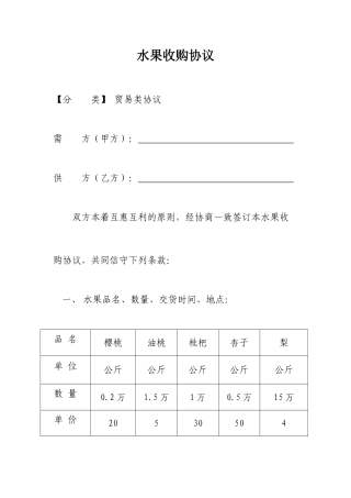 水果买卖合同